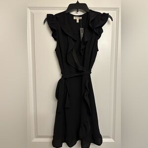 Monteau Black Ruffle Mini Dress NWT